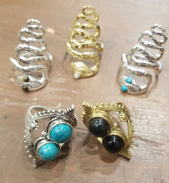 Boho Style Multi Stone Assorted Rings