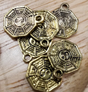 Feng Shui Baqua Symbol Gold Finish Charms