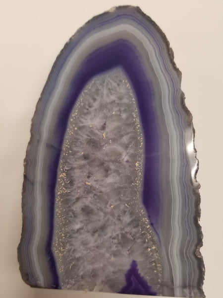 Freeform 4 Inch Thick Agate Banded Druzy