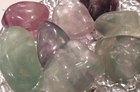 High Quality Fluorite Tumbled  Pocket Stone