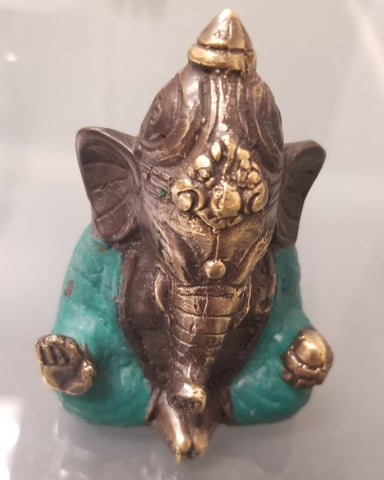 Ganesh Brass Enamel Statue