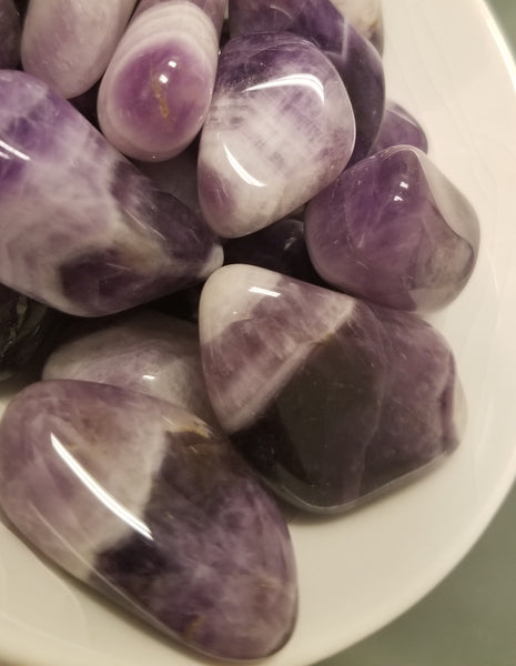 Chevron Amethyst Tumbled Stone