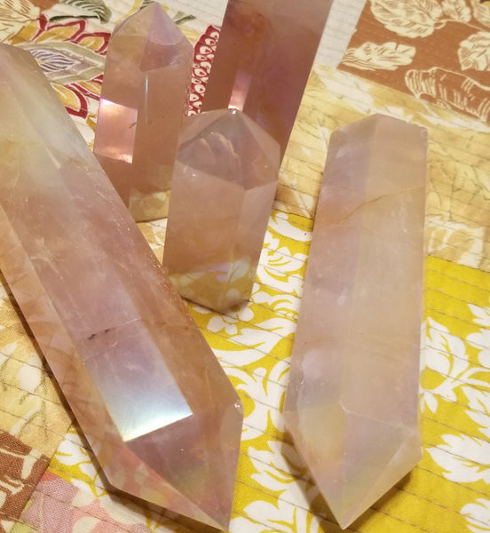 Rose Aura Quartz Tower