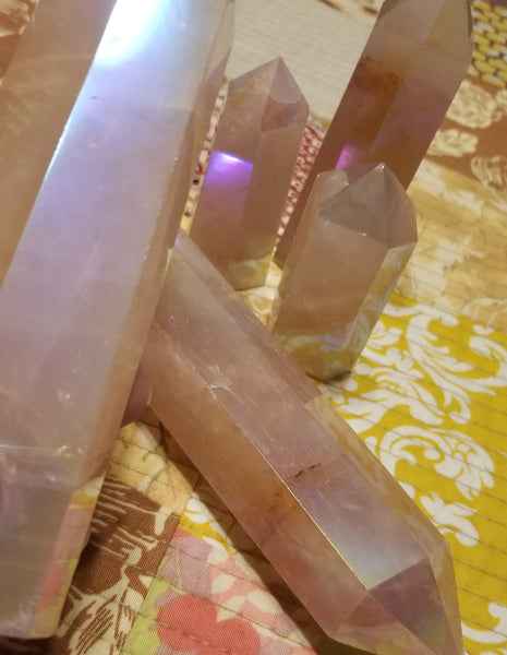 Rose Aura Quartz Tower