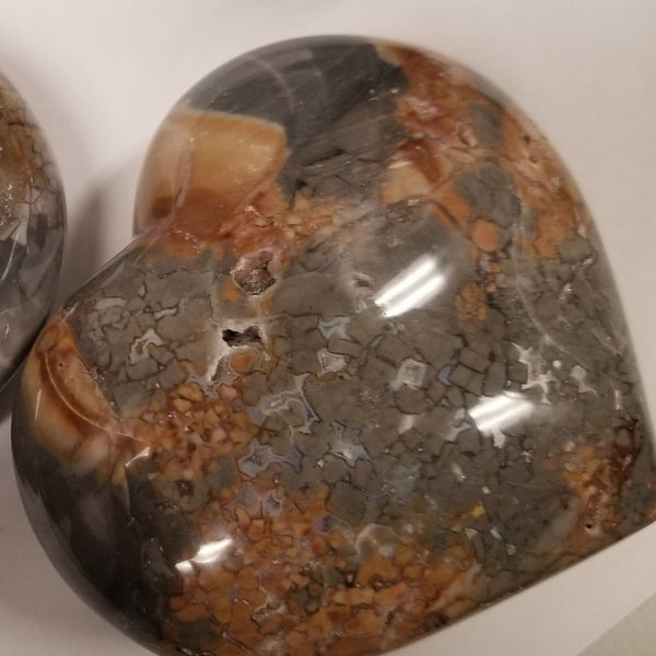 Ocean Jasper Carved Heart 3-4.5 Inch