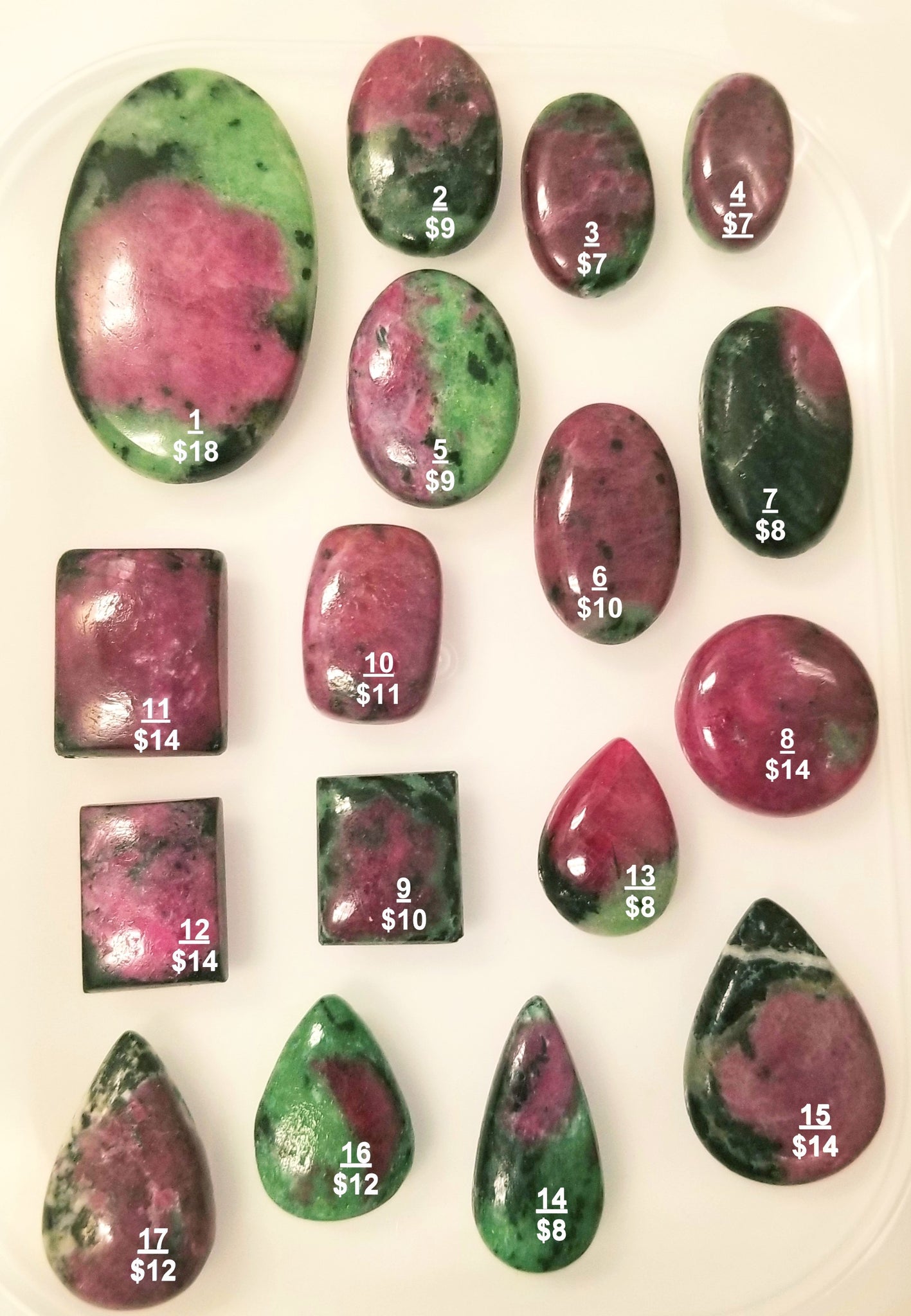 Ruby Zoisite Cabochons