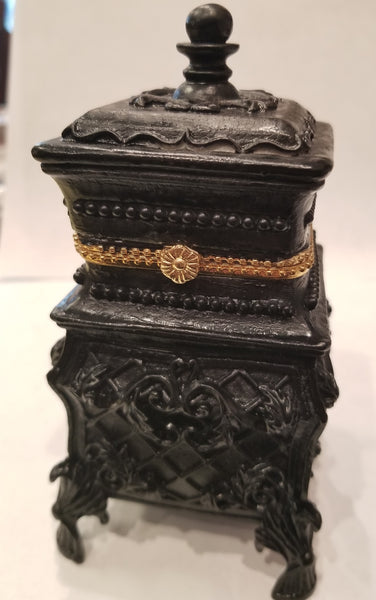 Dark Decors Black Ornate Trinket Boxes