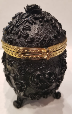 Dark Decors Black Ornate Trinket Boxes