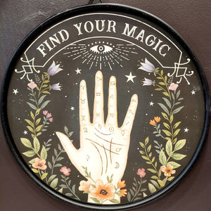 Find Your Magic Round Palmistry Art Piece