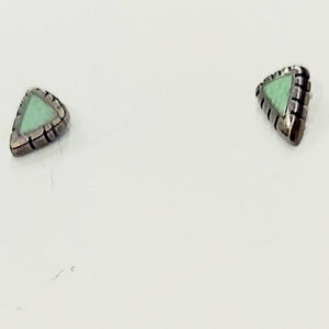Turquoise Sterling Silver Triangle Post Earrings