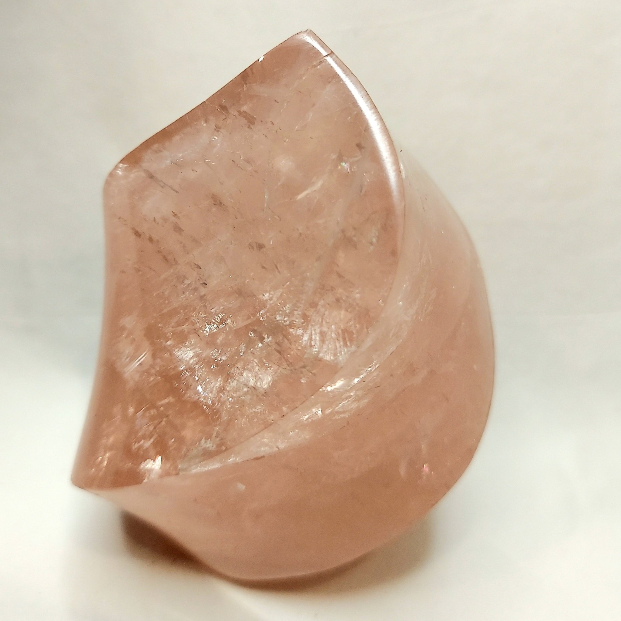 Rose Quartz Flame Carvings