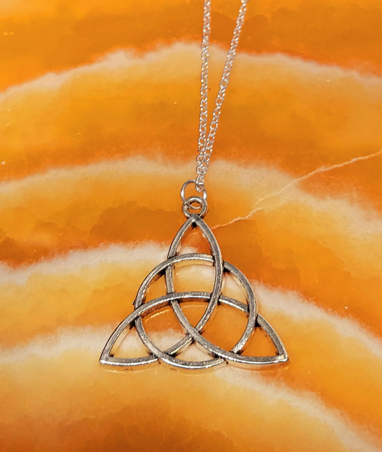 Triquetra Silver Finish Necklace