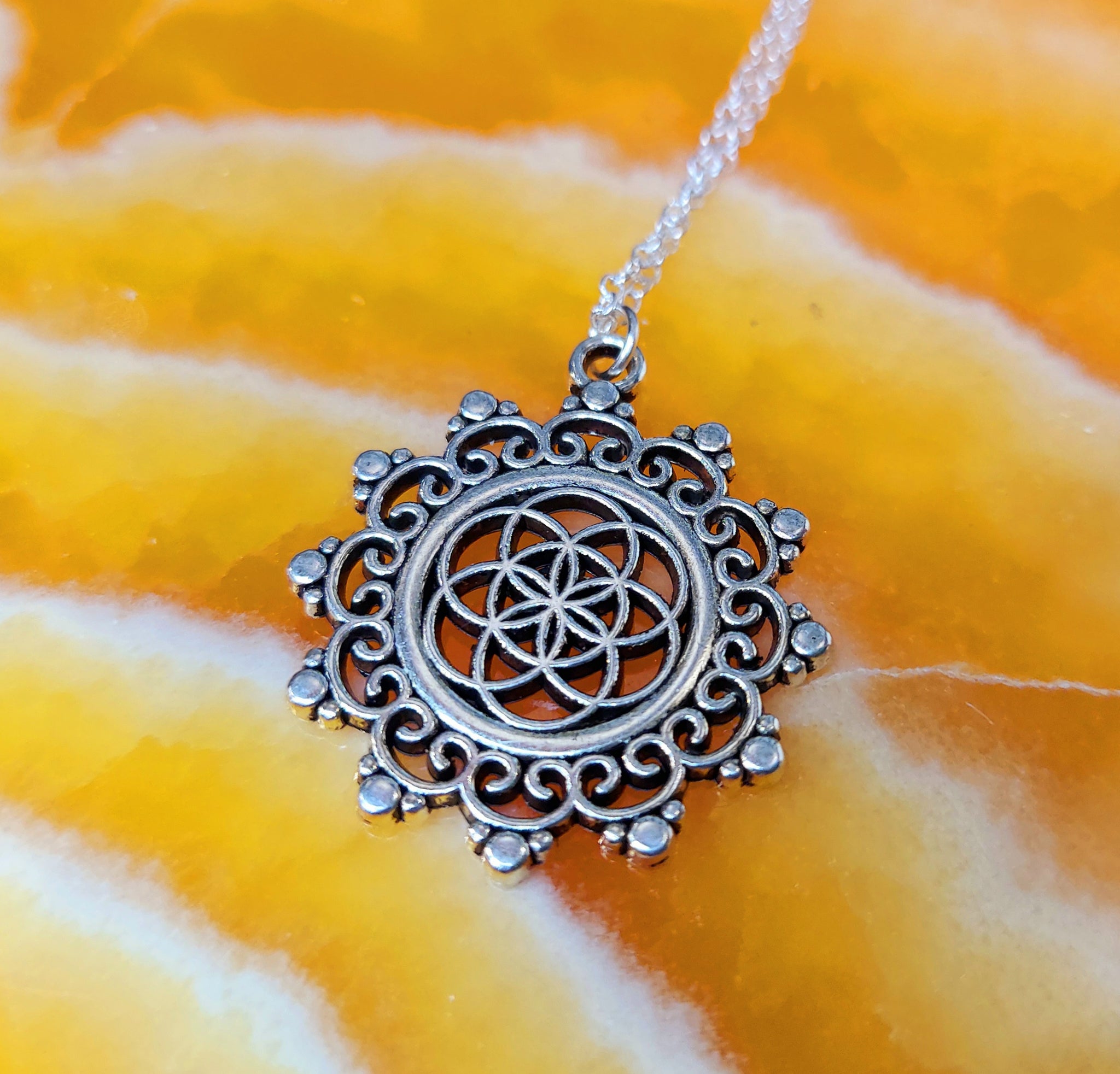 Seed of Life Silver Finish Necklace