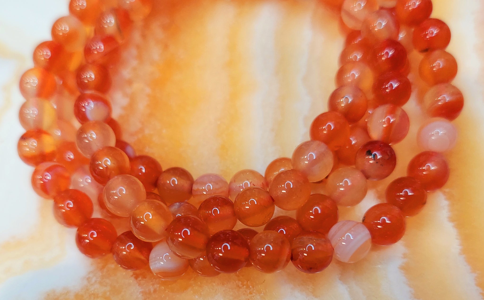 Carnelian 6mm Round Stretch Bracelet