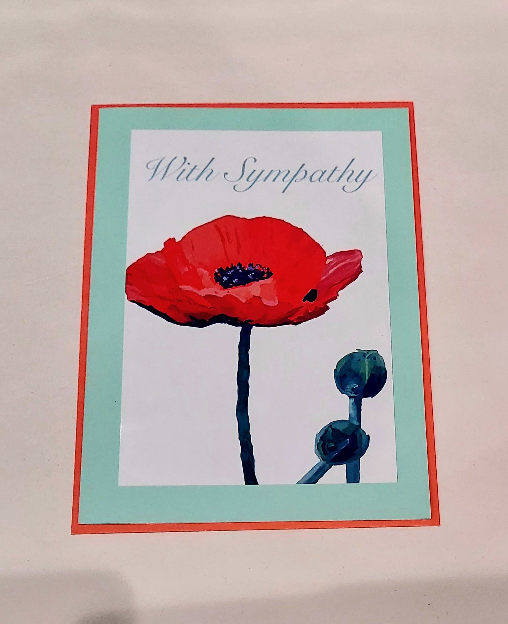 With Sympathy Flower Card