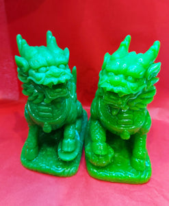 Jadeite Green Foo Dragon Carving