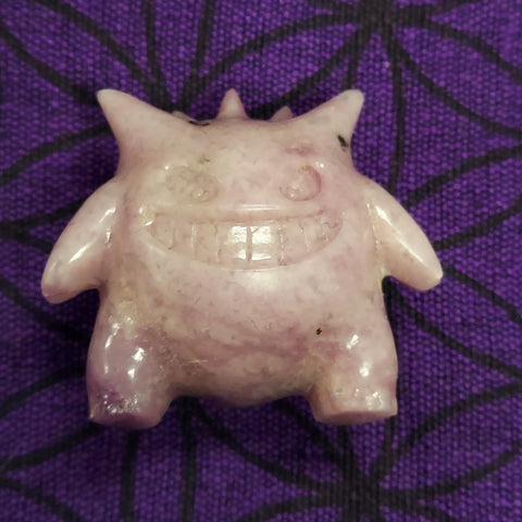 Lepidolite Gengar Carving