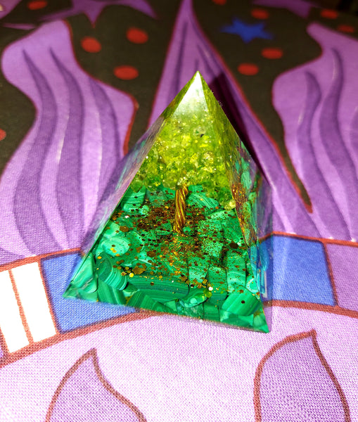 Malachite & Peridot Money Tree Pyramid