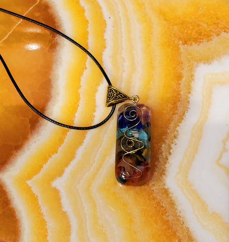 Chakra Resin Pendant Necklace