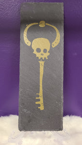 Slate Board with Skull Key Design