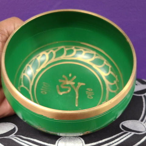 Teal Green Tibetan Meditation Singing Bowl 6” in the key of ‘A’