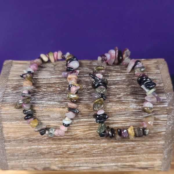 Multicolor Tourmaline Chip Stackable Bracelet