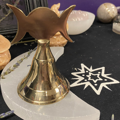 Triple Moon Brass Altar Bell