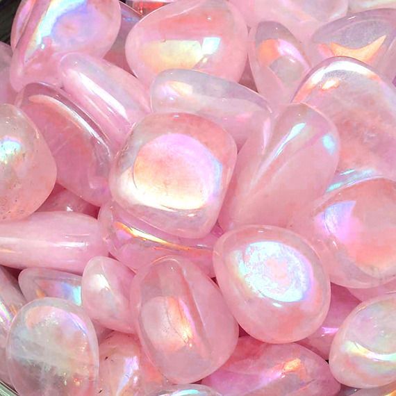 Pink Aura Tumbled Stone