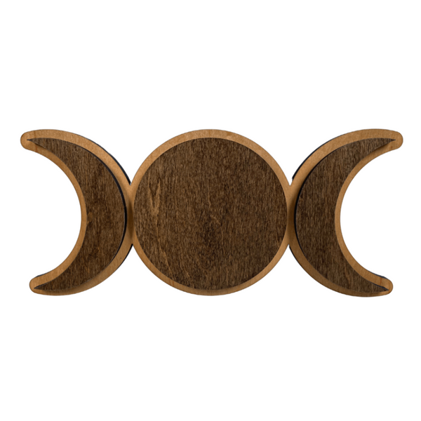 Triple Moon Layered Wood Wall Hanging