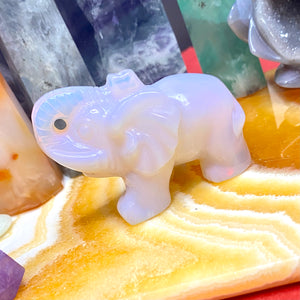 Opalite Elephant Carving