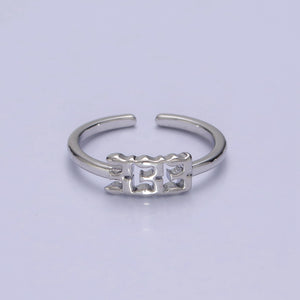 Silver Angel Number Ring