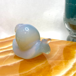 Opalite Snail Carving