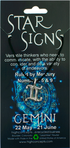 Star Signs Zodiac Gemini Pewter Charm