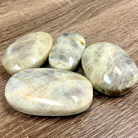 Moonstone with Sunstone Palm Stone