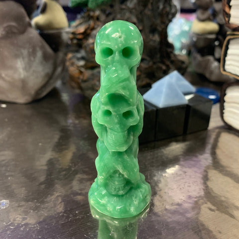 Green Jade Skull Trio