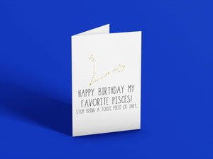 Snarky Pisces Birthday Card