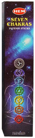 Seven Chakras - 35 Gram Box, 7 Difference Incense - From HEM