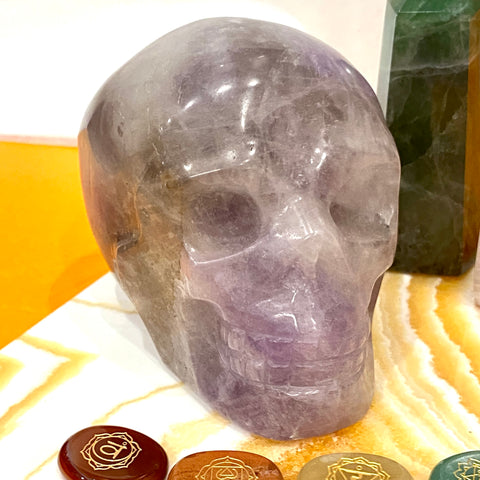 Lavender Amethyst Large 1.5 Kilo Skull Carving