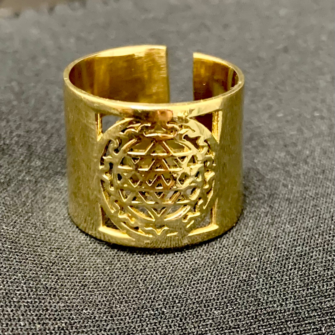 Brass Rings Sacred Geometry - Adjustable
