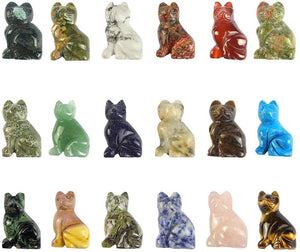 Gemstone Cat Carvings