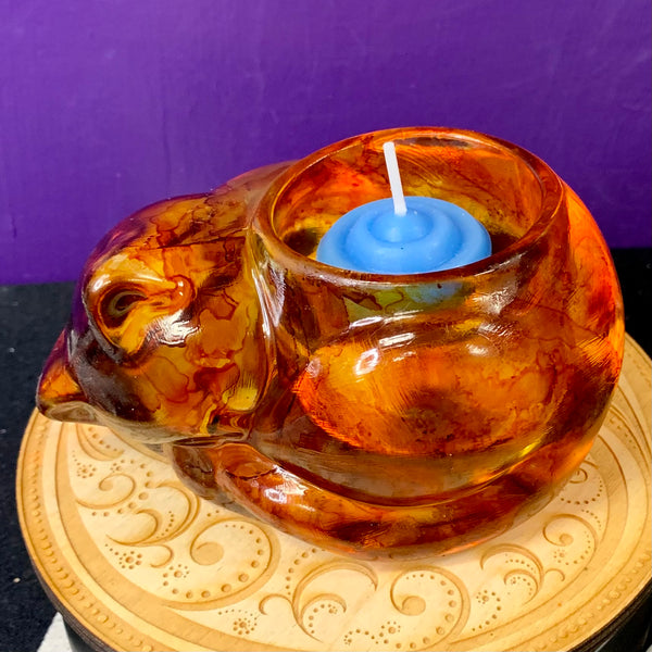 Cat Glass Candle Votive Holder