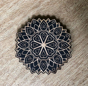 Love Heart Mandala Magnet by Zen and Meow