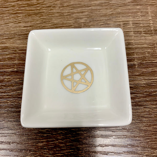 Trinket Dish- Square with Symbols of Sacred Geometry