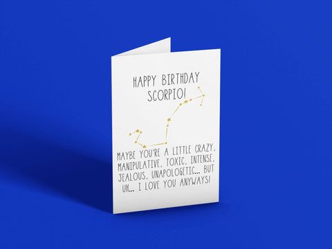 Snarky Scorpio Birthday Card