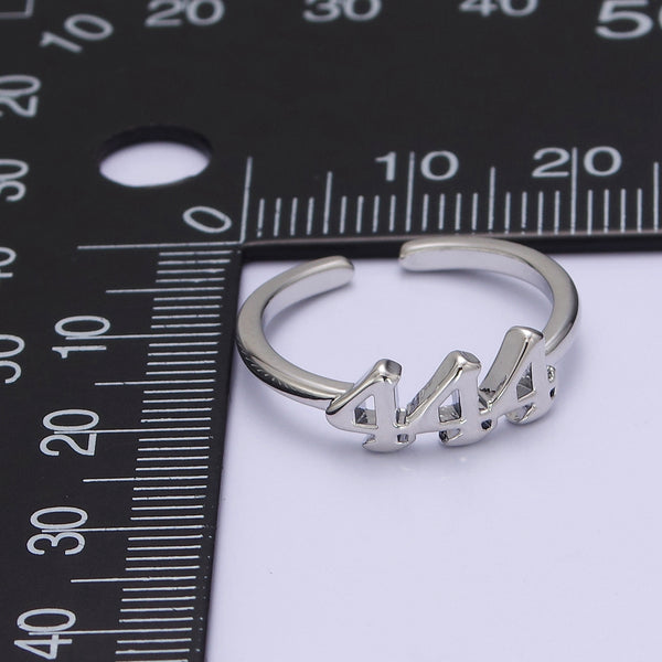 Silver Angel Number Ring