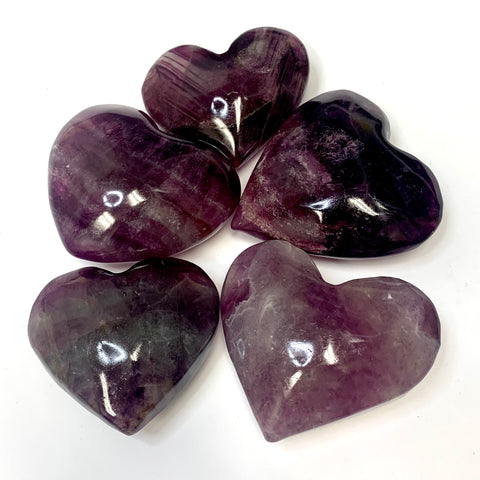 Heart Shaped Carving in Magenta Fluorite