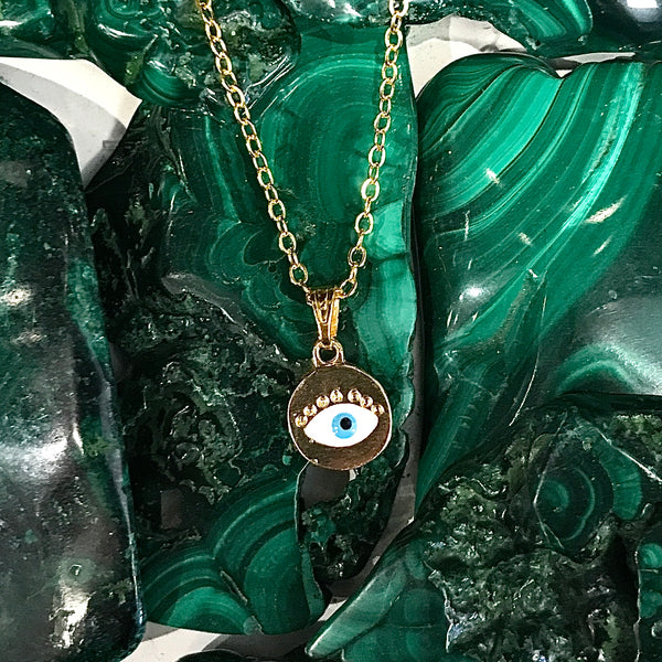 Petite Evil Eye Round Pendant