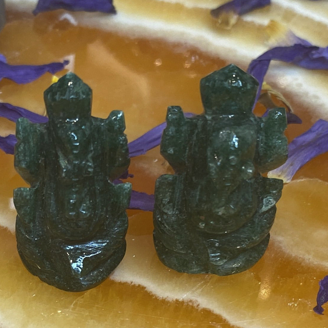 Green Jade Ganesh 1.5” Carving