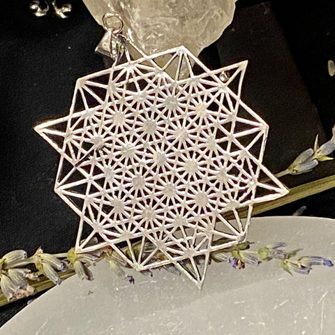 72 Point Star Silver Finish Pendant