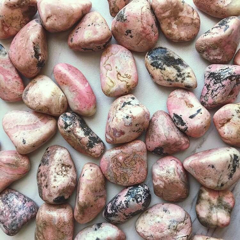 Rhodonite pocket stone